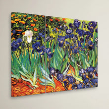 Load image into Gallery viewer, 24&quot; H x 36&quot; W x 2&quot; D Miko Irises by Vincent Van Gogh - 3 Piece Wrapped Canvas Print (Set of 3)
