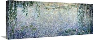 12" H x 36" W x 1.25" D Milesburg Waterlilies Morning With Weeping Willows by Claude Monet Print