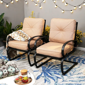 Milnor Spring Recliner Patio Chair with Cushions (Set of 2)