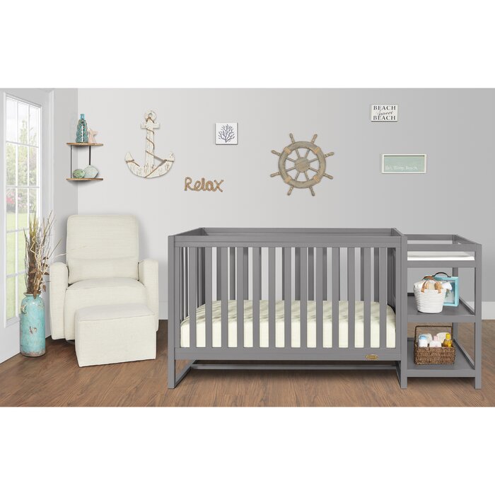 Gray Milo 5-in-1 Convertible Crib and Changer