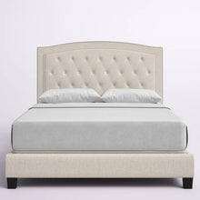 Load image into Gallery viewer, Full Beige Milo Tufted Upholstered Low Profile Standard Bed
