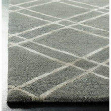 Load image into Gallery viewer, Milroy Handmade Tufted Wool Dark Gray Rug 6&#39; square
