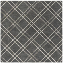 Load image into Gallery viewer, Milroy Handmade Tufted Wool Dark Gray Rug 6&#39; square
