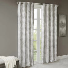 Load image into Gallery viewer, Mindenmines Jacquard Striped Max Blackout Thermal Grommet Single Curtain Panel, 50&quot; W x 84&quot; L
