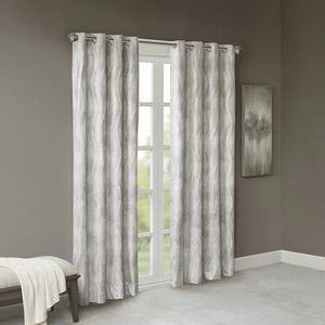 Mindenmines Jacquard Striped Max Blackout Thermal Grommet Single Curtain Panel, 50" W x 84" L