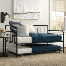 Load image into Gallery viewer, Twin Black Minehead Daybed with Trundle  #CR1009
