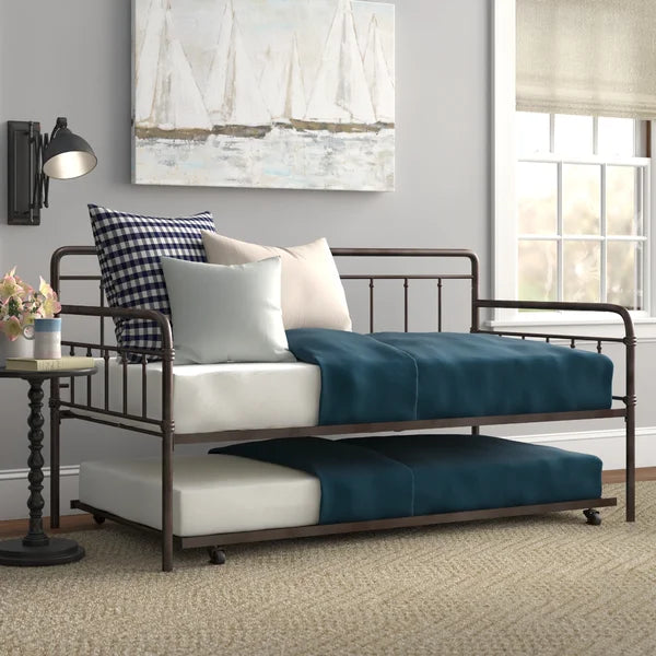 Full Bronze Minehead Steel Daybed with Trundle