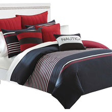 Load image into Gallery viewer, Twin / Twin XL Duvet Cover Blue/ White/ Red Mineola Reversible Duvet Cover Set 215AH
