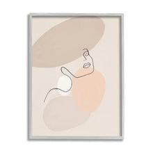 Load image into Gallery viewer, 20" H x 16" W Minimal Female Line Drawing Over Abstract Shapes by Patricia Pinto -
