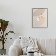 Load image into Gallery viewer, 20" H x 16" W Minimal Female Line Drawing Over Abstract Shapes by Patricia Pinto -
