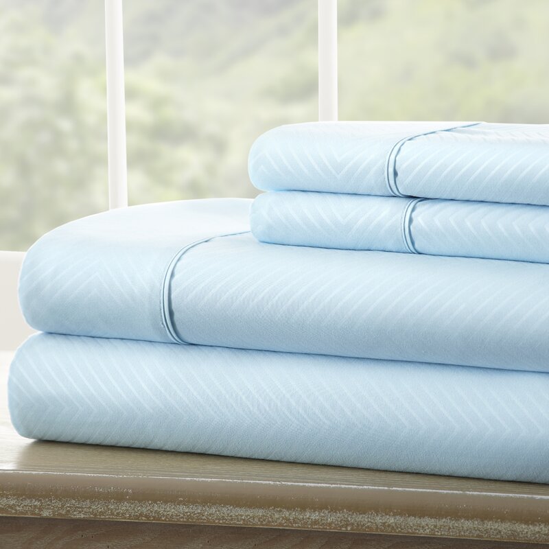 Mirabal Double-Brushed Chevron Microfiber Sheet Set SB1954