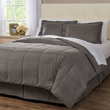 Load image into Gallery viewer, Queen Comforter + 7 Additional Pieces Gray Mirabal Microfiber Modern &amp; Contemporary 8 Piece Bedding Set
