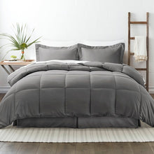 Load image into Gallery viewer, Queen Comforter + 7 Additional Pieces Gray Mirabal Microfiber Modern &amp; Contemporary 8 Piece Bedding Set
