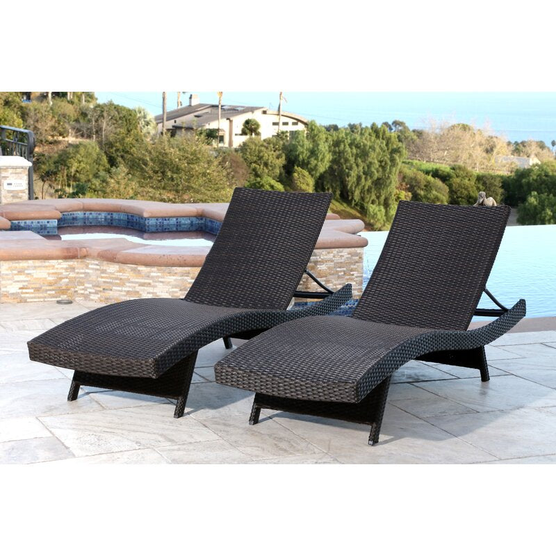 Espresso Mirabel 79'' Long Reclining Chaise Lounge Set (Set of 2)