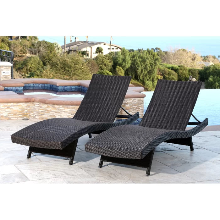 Espresso Mirabel 79'' Long Reclining Chaise Lounge Set (Set of 2)