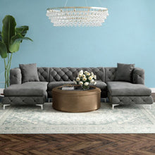 Load image into Gallery viewer, Miranda 127&quot; Velvet Reversible Sectional Gray (3527RR-3 Boxes)

