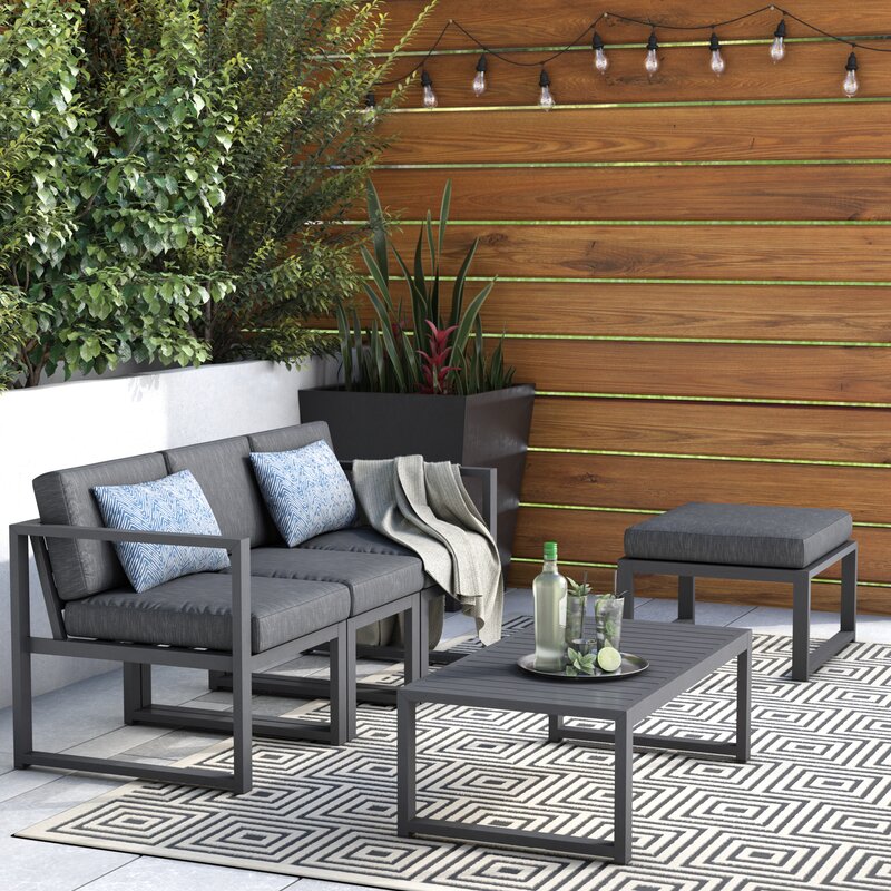 Metal 3 - Person Seating Group with Cushions 5444RR