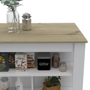 Amaretto/White Mirmande 40.5'' Wide Kitchen Island