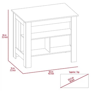 Amaretto/White Mirmande 40.5'' Wide Kitchen Island
