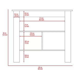 Amaretto/White Mirmande 40.5'' Wide Kitchen Island