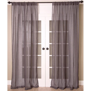 Mitchum Pure Linen Solid Sheer Rod Pocket Single Curtain Panel (Set of 3) 7699