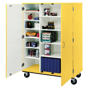 Mobiles 12 Compartment Classroom Cabinet with Casters Yellow AS IS