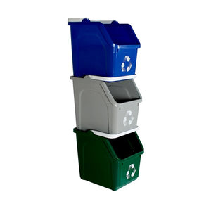 Mobius Loop 3 Piece 6 Gallon Curbside Trash and Recycling Bin Set(2276RR)