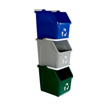 Load image into Gallery viewer, Mobius Loop 3 Piece 6 Gallon Curbside Trash and Recycling Bin Set MRM108
