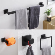 Load image into Gallery viewer, Matte Black Modern Bathroom Hardware Set (Set of 4)
