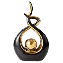 Load image into Gallery viewer, 12.2&quot; H x 6.29&quot; W x 2.36&quot; D Black Modern Abstract Art Ceramic Statue Sculpture
