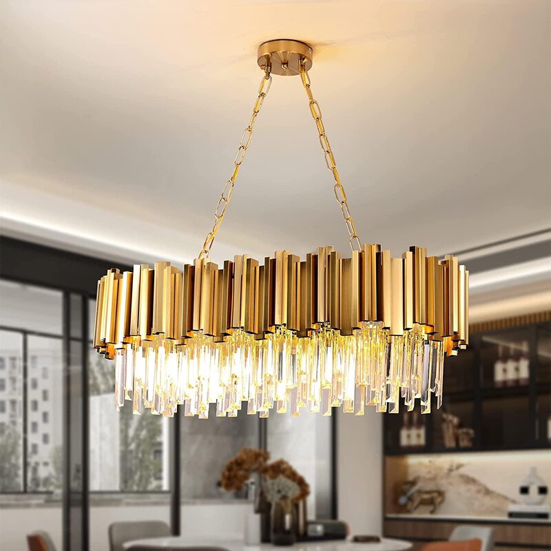 Modern Crystal Chandelier Lighting 8 Lights Pendant