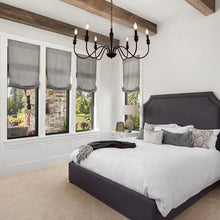 Load image into Gallery viewer, Modern Farmhouse Dining Room Chandelier 6-Light Mattle Black Large Island Candlestick Chandelier Pendant
