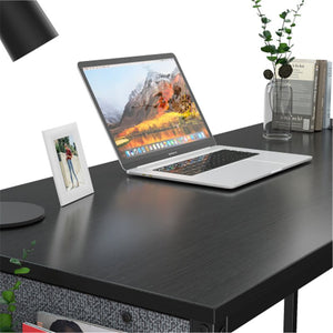 Modern Minimalist Style Laptop Desk, Computer Desk 47-Inch Home Office Writing And Study Desk, With Storage Bag, Teak