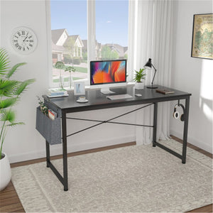 Modern Minimalist Style Laptop Desk, Computer Desk 47-Inch Home Office Writing And Study Desk, With Storage Bag, Teak