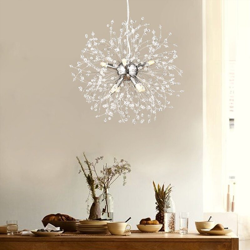 Modern Sputnik Chandelier Fireworks Pendant Light Crystal Ceiling Light Fixture MRM3620