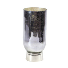 Load image into Gallery viewer, 15&quot; H x 7&quot; W x 7&quot; D Black;Silver Modern Stemless Glass Hurricane 455AH
