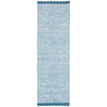 Load image into Gallery viewer, Mohnton Handmade Flatweave Cotton Area Rug in Blue 2&#39;3&quot; x 7&#39;
