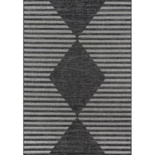 Load image into Gallery viewer, Momeni Villa Monaco Geometric Indoor / Outdoor Area Rug in Charcoal Rectangle
