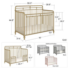 Load image into Gallery viewer, Bronze Gold Monarch Hill 3-in-1 Convertible Crib

