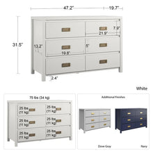 Load image into Gallery viewer, White Monarch Hill Haven 6 Drawer Double Dresser
