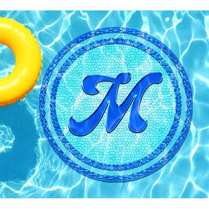 30" H x 30" W Monogram Tiled Letter Underwater Pool Mat, (Set of 3)