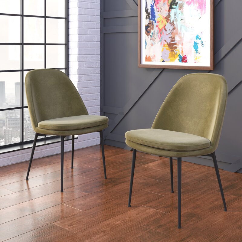 Montanez Velvet Upholstered Dining Chair (Set of 2) 1229AH