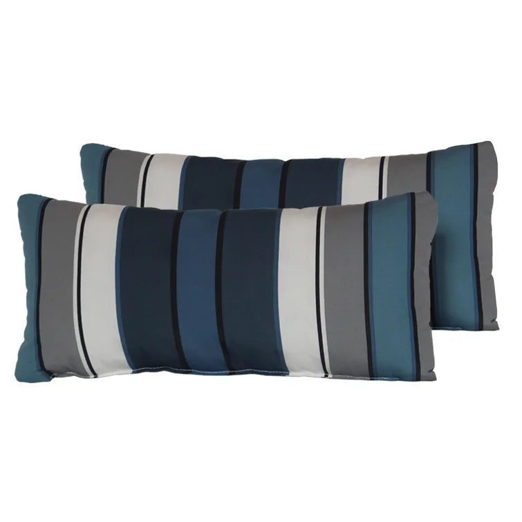 Montauk Stripe Rectangle Outdoor Lumbar Pillow (Set of 4)