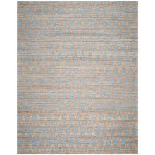 Load image into Gallery viewer, Montserrat Geometric Handmade Flatweave Area Rug in Light Blue/Gold, Rectangle 8&#39; x 10&#39;
