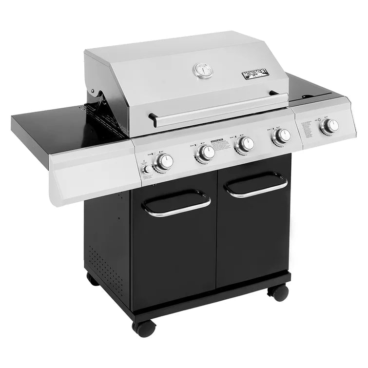 4 - Burner Free Standing Liquid Propane 60000 BTU Gas Grill with Side Burner and Cabinet