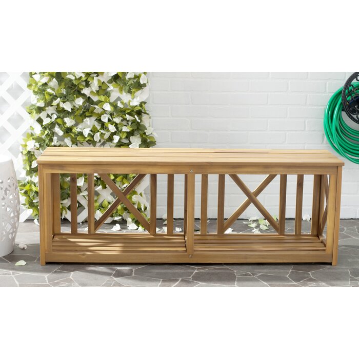Natural Morgane Solid Wood Cubby Storage Bench