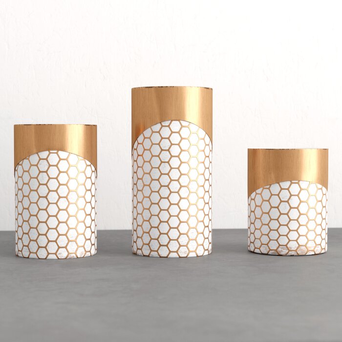 Moritz 3 Piece Stainless Steel Tabletop Votive Holder Set - Set of 3 (SB824)