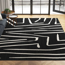 Load image into Gallery viewer, Moro Power Loom Performance Black/Ivory Rug, Rectangle 7&#39;10&quot; x 9&#39;10&quot;
