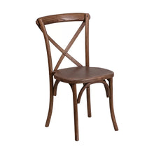 Load image into Gallery viewer, Light Brown Mortola Solid Wood Cross Back Stacking Side Chair, (Set of 2)
