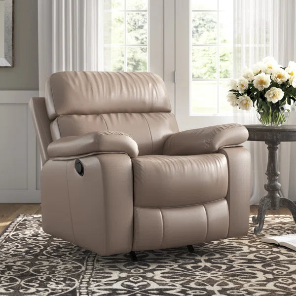 Mose 40'' Wide Genuine Leather Manual Standard Recliner